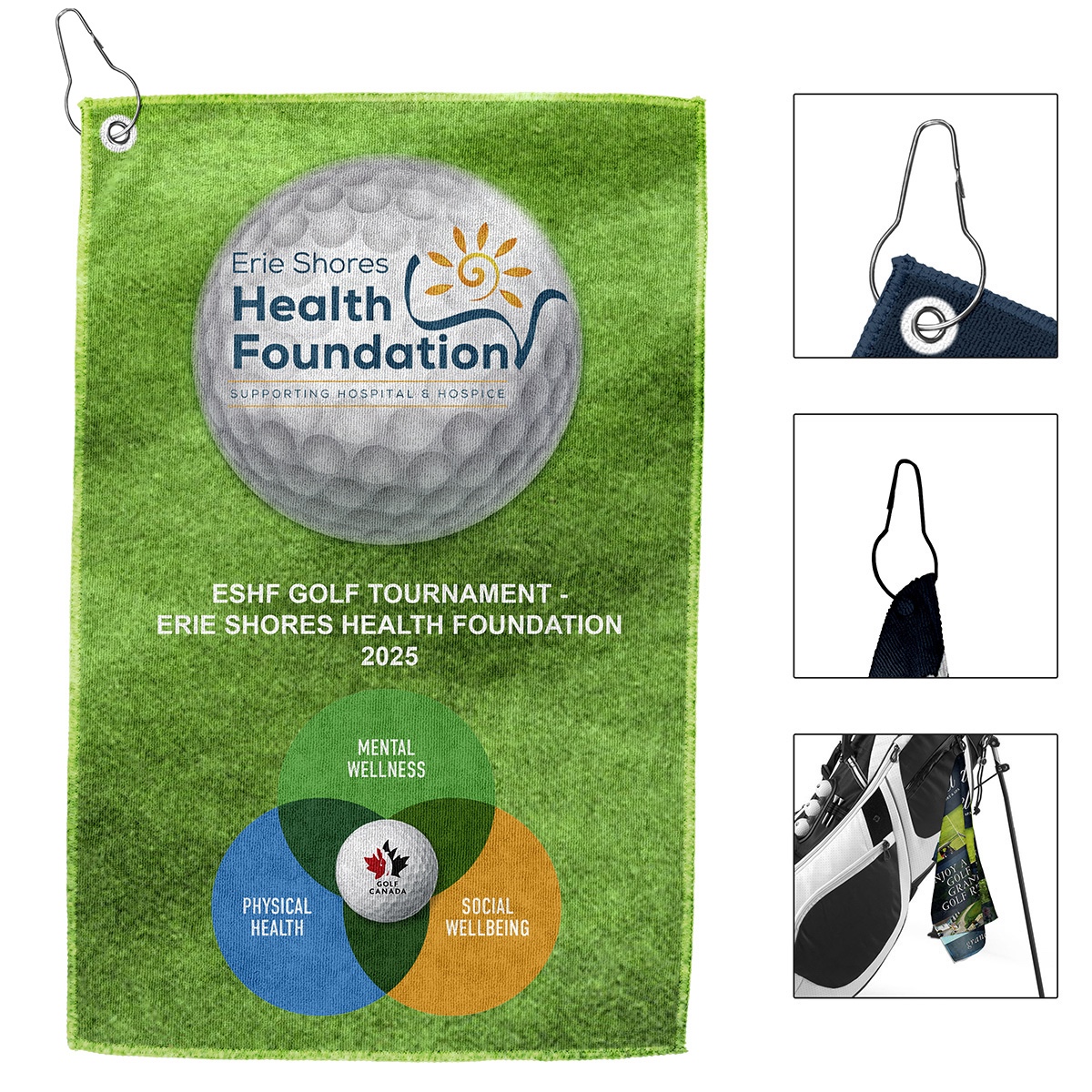 The “Full Color Iron” Golf Towel 12” x 18” 300GSM Thickness Full Color Sublimation Microfiber Golf Towel